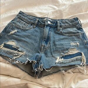 PacSun Blue Distressed Jean Shorts